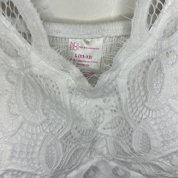 NOBO white crochet tank w/ built in pads L - Picture 5 of 11